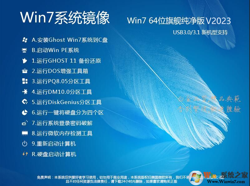 GHOST WIN7系统镜像包(64位)高速优化旗舰纯净版V2020